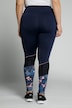 Leggings a vita alta con mix di fantasie, orlatura e tasca