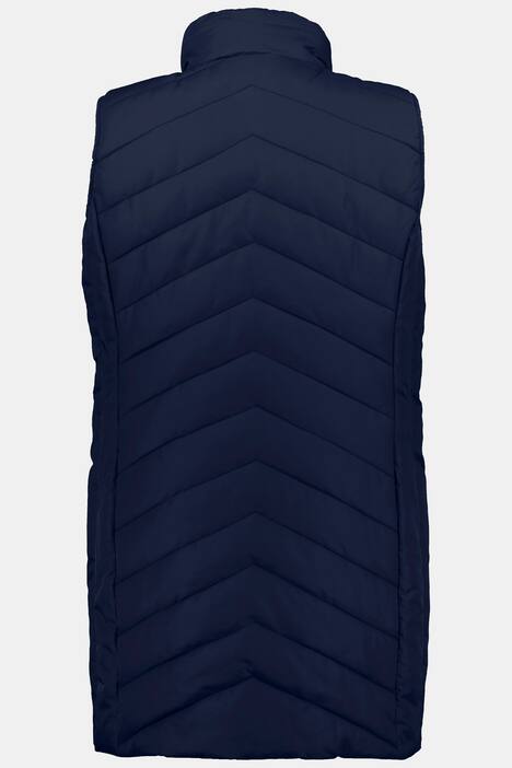 Long Chevron Quilted Water Repellent Vest