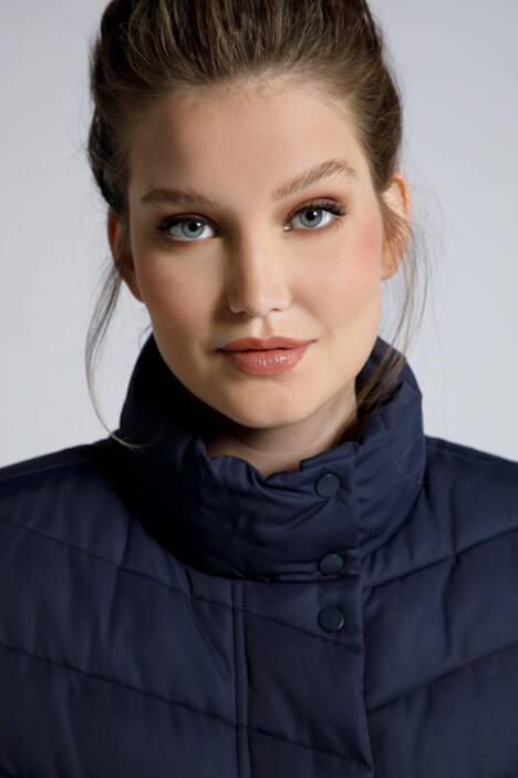 Long Chevron Quilted Water Repellent Vest