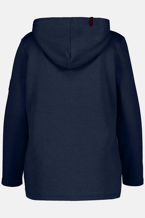 Quilt Accent Zip Front Hooded Sweatshirt