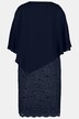 Avondjurk, chiffon cape, jersey, kanten zoom, 3/4-mouwen