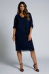 Avondjurk, chiffon cape, jersey, kanten zoom, 3/4-mouwen