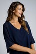 Avondjurk, chiffon cape, jersey, kanten zoom, 3/4-mouwen