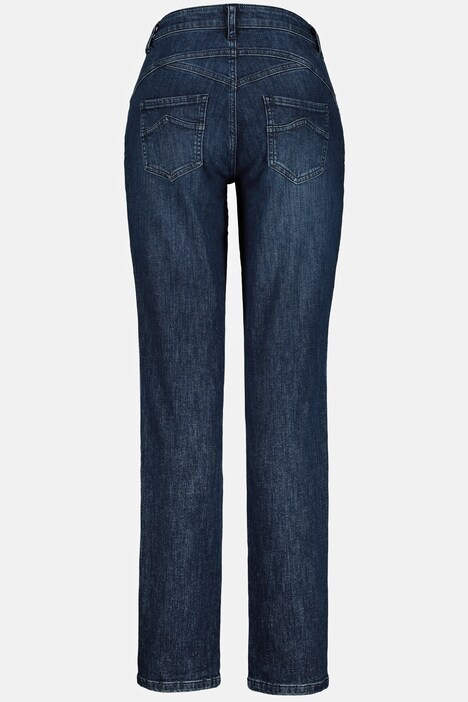 Jeans Tina, 5-Pocket-Form, dunkle Waschung, Laserdruck