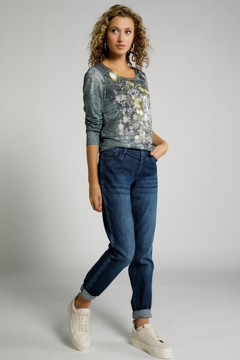 Jeans Tina, 5-Pocket-Form, dunkle Waschung, Laserdruck