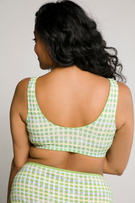 Bustier a quadretto vichy con chiusura anteriore
