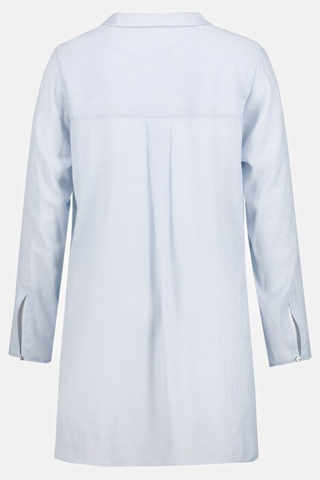 Tunique longue, structure, ligne A, col chemise, manches longues