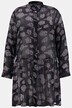 Blusa larga, nubes, cuello alzado, bajo con volantes, manga larga