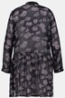 Blusa larga, nubes, cuello alzado, bajo con volantes, manga larga