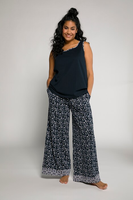 Floral Dot 3 Piece Cotton Knit Pajama Set