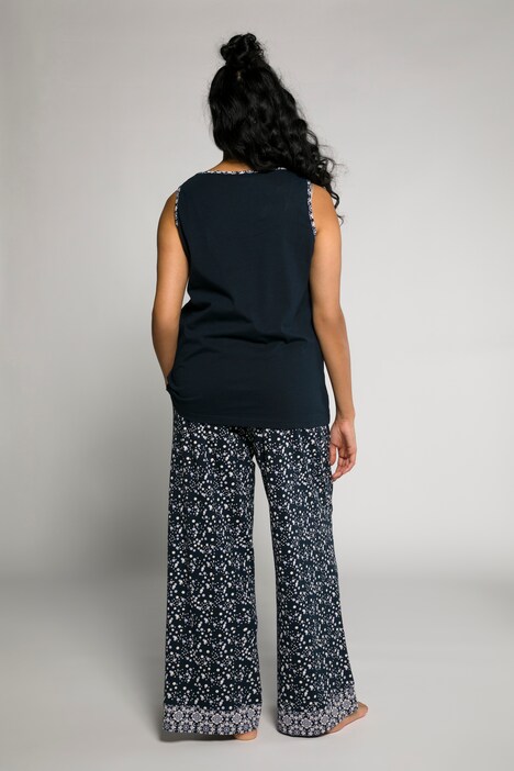 Floral Dot 3 Piece Cotton Knit Pajama Set