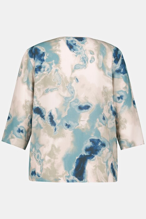 blouse, marmerprint, tuniekhals, 374-mouwen