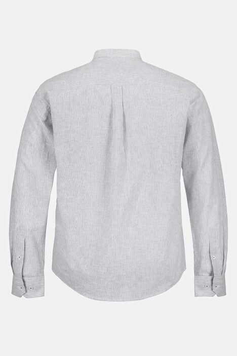 Hemd, Langarm, Stehkragen, Leinenmix, Streifen, Modern Fit