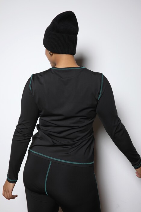 Ski undertøj-shirt, slim fit, rund hals, lange ærmer