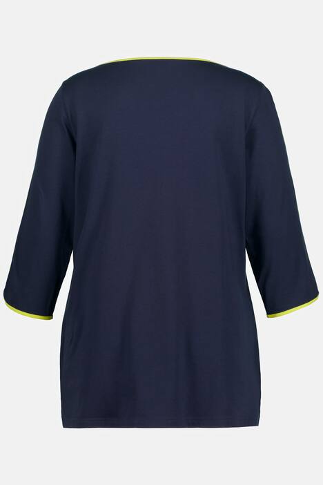 Pima Cotton Contrast Piping BoatneckTee