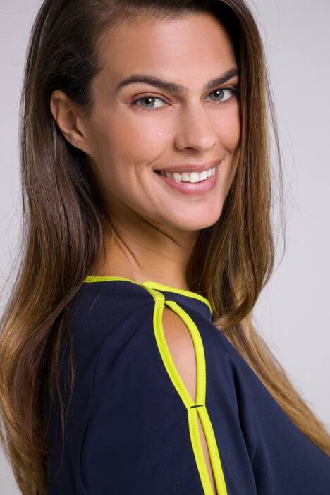Pima Cotton Contrast Piping BoatneckTee