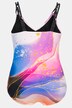 Splash Print Double Strap Front Lined Swimsuit