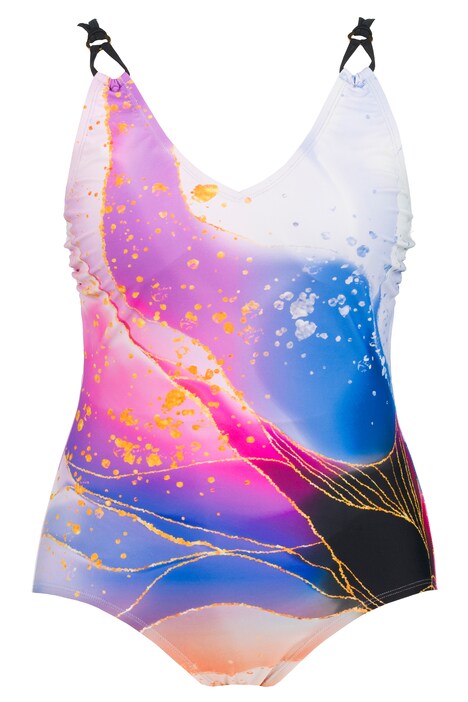 Plavky, sportovní potisk, dvojitá ramínka, bez měkkých košíčků