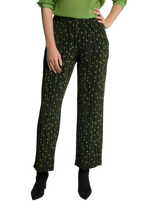 Slinky kalhoty, puntíkové linie, široké, rovné nohavice