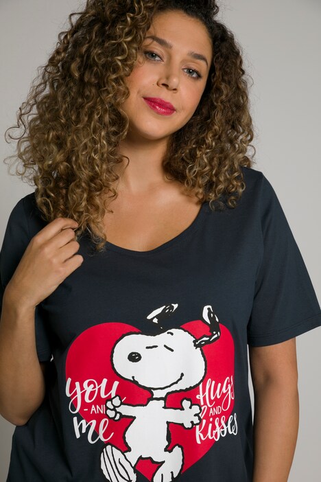 Snoopy Valentine Print Round Neck Tee