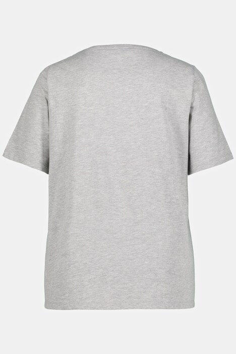 T-shirt classica con cuore con impronta digitale, scollo a girocollo e mezze maniche