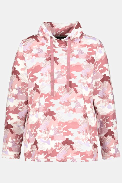 Sweat-shirt camouflage. Peace, col droit et manches longues