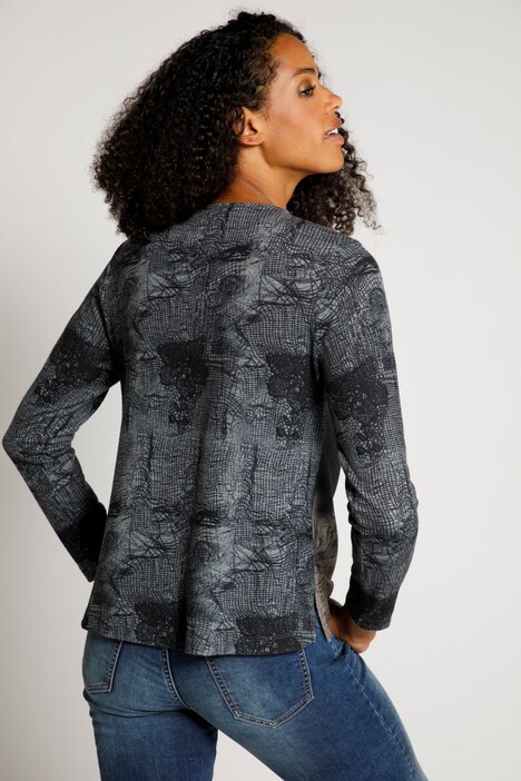 Sweatshirt, Patchlook, Rundhals, Langarm