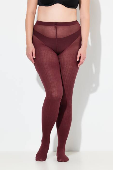 Collants chauds en maille, maille torsadée tendance