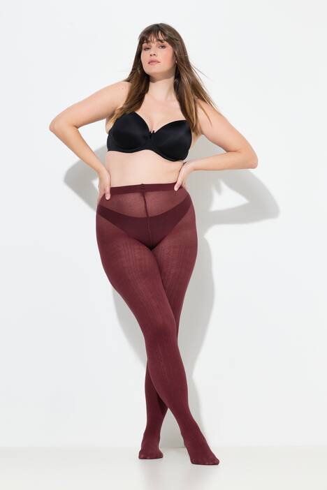 Collants chauds en maille, maille torsadée tendance