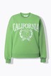 college sweater, oversized, ronde hals, lange mouwen, statement stiksel