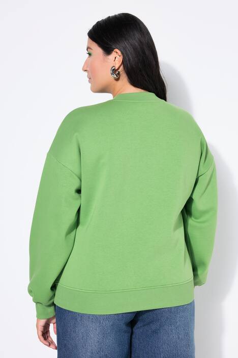 college sweater, oversized, ronde hals, lange mouwen, statement stiksel