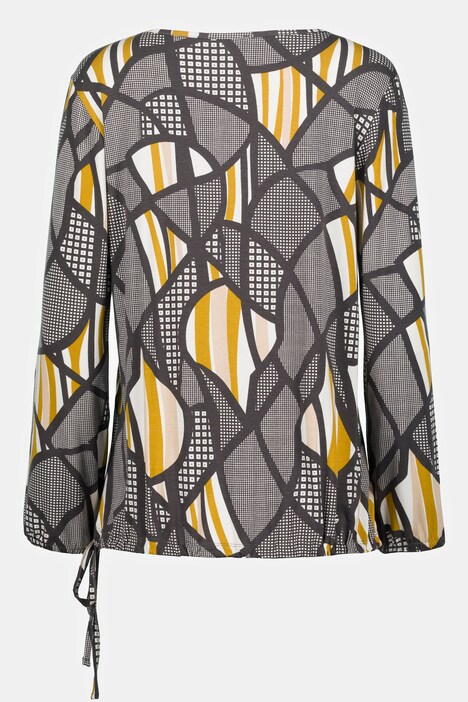 Shirt, grafischer Druck, Rundhals, Langarm, hochwertige Viskose