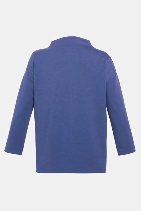 Sweatshirt, Stehkragen, 3/4-Ärmel, Scuba-Qualität