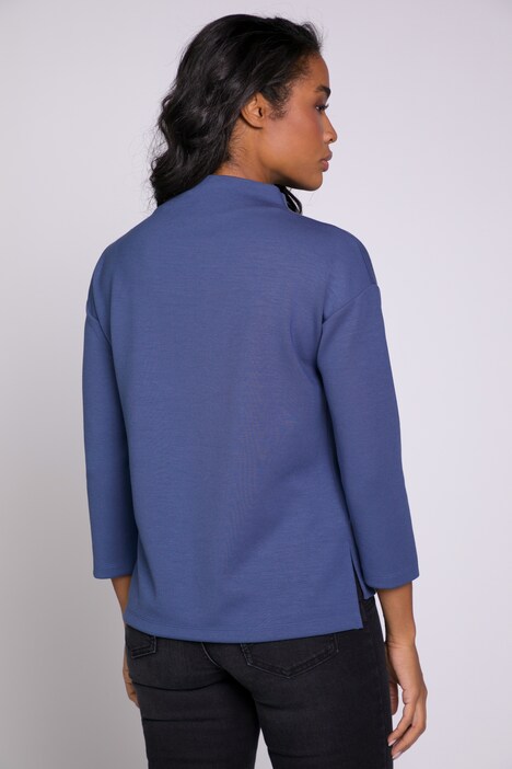 Sweatshirt, Stehkragen, 3/4-Ärmel, Scuba-Qualität