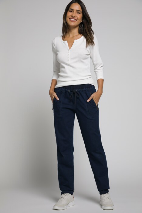 Jogpants, Elastikbund, Jeans Optik