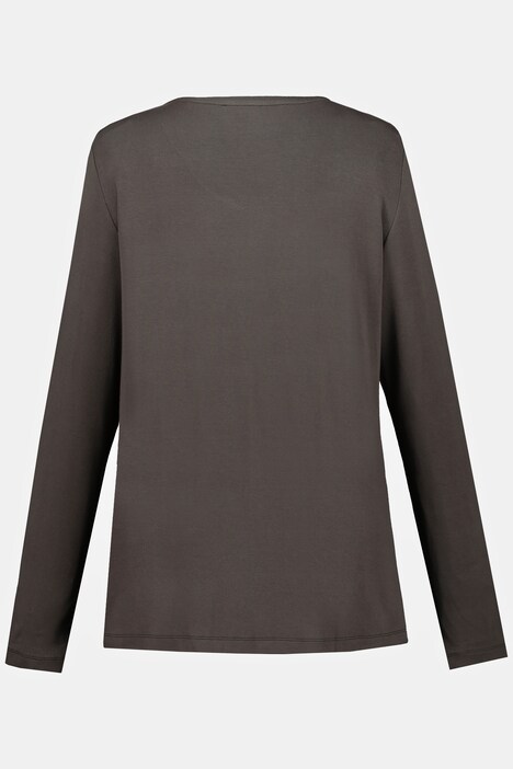 Shirt, Statement, V-Ausschnitt, Langarm, hochwertige Viskose