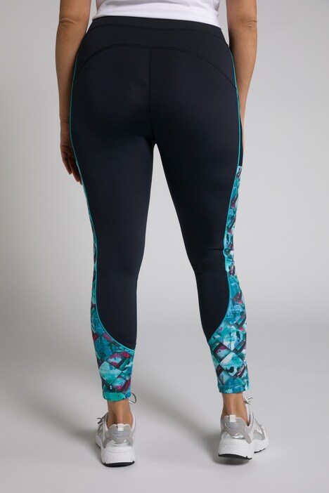 Leggings a vita alta con tasche di mesh e inserti con fantasia