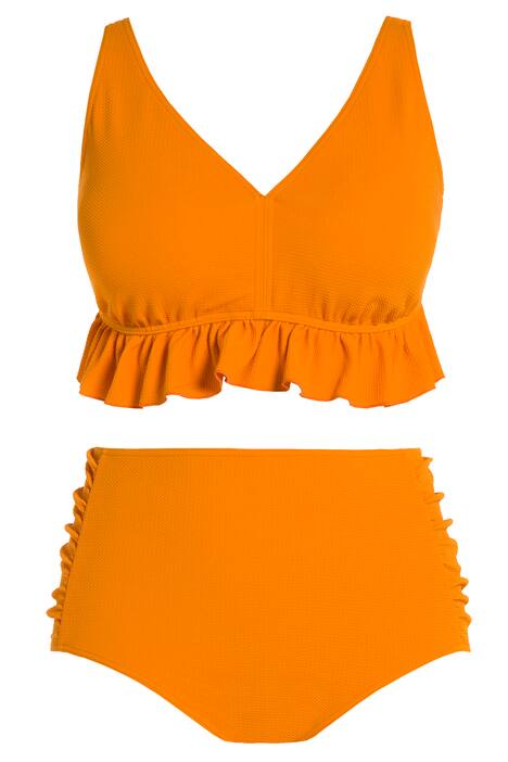 Bikiny, struktura, volány, měkké košíčky, nastavitelná ramínka