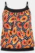 Dot Papaya Print Front Lined Blouson Tankini
