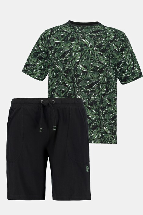Pyjama, T-shirt, imprimé, short uni