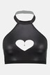 Leather Look Heart Detail Bralette