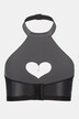 Leather Look Heart Detail Bralette