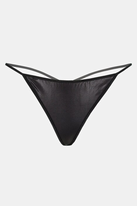 Deux pièces, négligé & string, look cuir, stretch