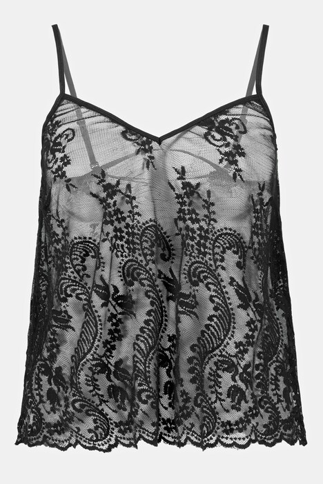 Shorty Set, elastische Spitze, transparent