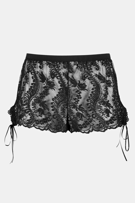Shorty Set, elastische Spitze, transparent