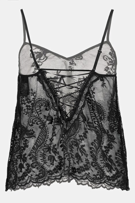 Shorty Set, elastische Spitze, transparent