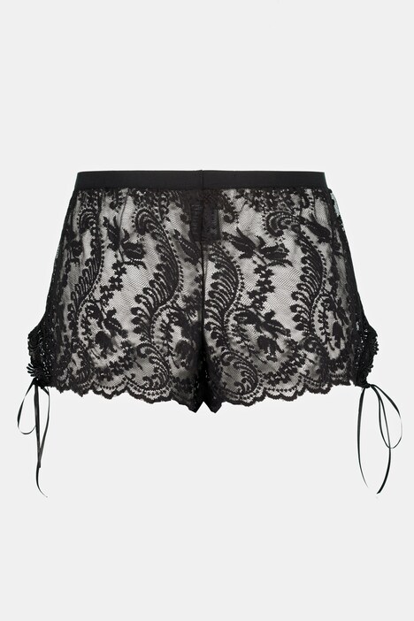 Shorty Set, elastische Spitze, transparent