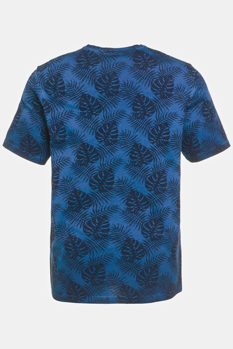 T-shirt con stampa allover, tintura a effetto olio e mezze maniche