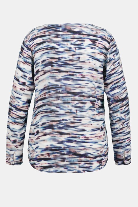Bluse, V-Ausschnitt, Langarm, Allover Print, hochwertige Viskose