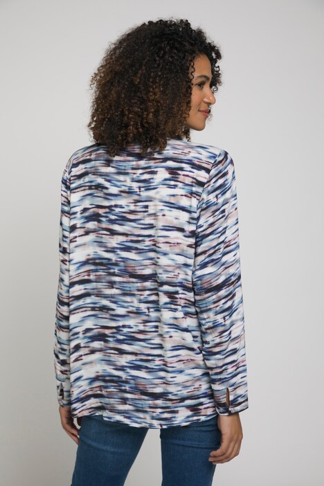 Bluse, V-Ausschnitt, Langarm, Allover Print, hochwertige Viskose